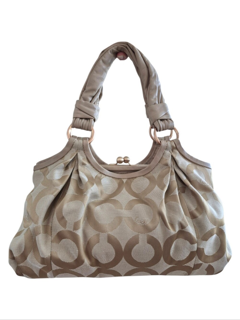 Coach Op Art Kiss Lock Shoulder Bag
